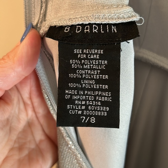 B Darlin Sparkly Silver Metallic Formal - Picture 5 of 9